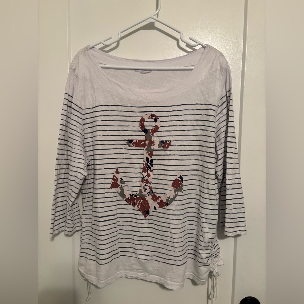 Women's Striped Anchor Top